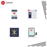 4 User Interface Flat Icon Pack of modern Signs and Symbols of analysis icebox sport page forum Editable Vector Design Elements