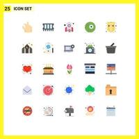 Universal Icon Symbols Group of 25 Modern Flat Colors of shield network launch internet night Editable Vector Design Elements