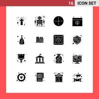 Pictogram Set of 16 Simple Solid Glyphs of thanksgiving calendar smart autumn gadgets Editable Vector Design Elements