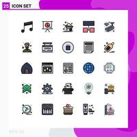 Set of 25 Modern UI Icons Symbols Signs for surveillance camera agriculture structure layout Editable Vector Design Elements