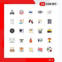 Pictogram Set of 25 Simple Flat Colors of research atom forward technology axis Editable Vector Design Elements