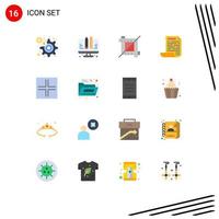 Pack of 16 Modern Flat Colors Signs and Symbols for Web Print Media such as view screen crop layout design Editable Pack of Creative Vector Design Elements