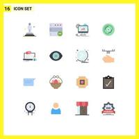 Universal Icon Symbols Group of 16 Modern Flat Colors of sound juggling analytics dj setting Editable Pack of Creative Vector Design Elements