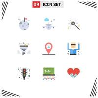 9 Creative Icons Modern Signs and Symbols of map result bengal tool funnel Editable Vector Design Elements