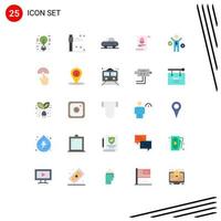 25 User Interface Flat Color Pack of modern Signs and Symbols of gestures process roadster idea egg Editable Vector Design Elements