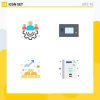 Set of 4 Commercial Flat Icons pack for group gold devices products asset Editable Vector Design Elements