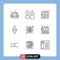 9 Thematic Vector Outlines and Editable Symbols of gear money centricity cryptocurrency ethereum Editable Vector Design Elements