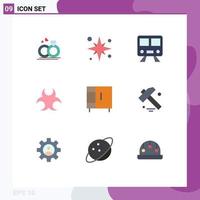 9 Creative Icons Modern Signs and Symbols of furniture sign vacation hazard train Editable Vector Design Elements