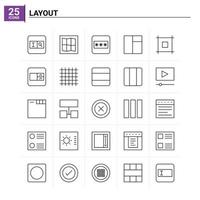 25 Layout icon set vector background