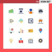 conjunto de 16 iconos modernos de la interfaz de usuario signos de símbolos para puntada de contabilidad costura digital modesto paquete editable de elementos de diseño de vectores creativos