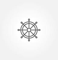plantilla de logotipo de ilustración de vector de icono de rueda de control de barco para muchos propósitos. aislado sobre fondo blanco.