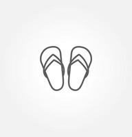 plantilla de logotipo de ilustración de vector de icono de flip-flops para muchos propósitos. aislado sobre fondo blanco.