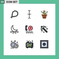 Pictogram Set of 9 Simple Filledline Flat Colors of support interface growth help weather Editable Vector Design Elements