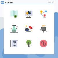 Set of 9 Modern UI Icons Symbols Signs for success employee gps achievement lab Editable Vector Design Elements