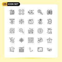 25 Thematic Vector Lines and Editable Symbols of navigation location ux map scan Editable Vector Design Elements