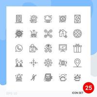 Pack of 25 creative Lines of connection target customer list target weather Editable Vector Design Elements