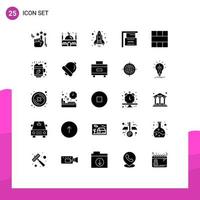 Set of 25 Modern UI Icons Symbols Signs for layout grid rocket frame holiday Editable Vector Design Elements