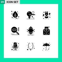 9 Thematic Vector Solid Glyphs and Editable Symbols of infrastructure computing energy find search Editable Vector Design Elements