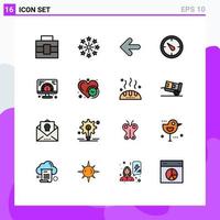 16 Creative Icons Modern Signs and Symbols of serving web arrows speed time Editable Creative Vector Design Elements