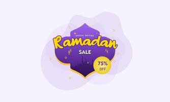 diseño de plantilla de descuento de banner de redes sociales de venta de ramadán para promoción comercial vector