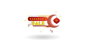 diseño de plantilla de descuento de banner de redes sociales de venta de ramadán para promoción comercial vector