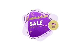 diseño de plantilla de descuento de banner de redes sociales de venta de ramadán para promoción comercial vector