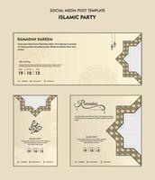 Set of social media post template for ramadan kareem and Good for and good for another islamic party vector