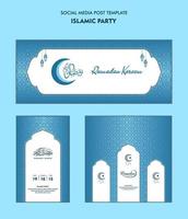 Set of social media post template for ramadan kareem and Good for and good for another islamic party vector