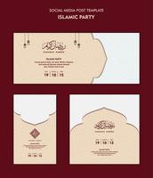 Set of social media post template for ramadan kareem and Good for and good for another islamic party vector