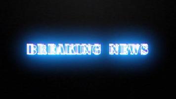 Breaking News glitch neon text effect  cinematic title animationn video
