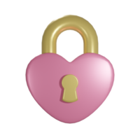 3D love padlock transparent background png