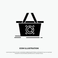 Cart Add To Cart Basket Shopping solid Glyph Icon vector