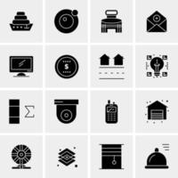 16 iconos universales de negocios vector ilustración de icono creativo para usar en proyectos relacionados con la web y dispositivos móviles