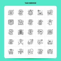 OutLine 25 Taxi Service Icon set Vector Line Style Design Black Icons Set Linear pictogram pack Web and Mobile Business ideas design Vector Illustration