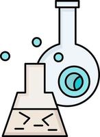 beaker lab test tube scientific Flat Color Icon Vector