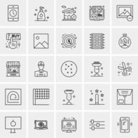 25 iconos de negocios universales vector ilustración de icono creativo para usar en proyectos relacionados con la web y dispositivos móviles