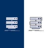 server storage rack database data Flat Color Icon Vector