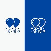 Balloon Fly Motivation Line and Glyph Solid icon Blue banner Line and Glyph Solid icon Blue banner vector