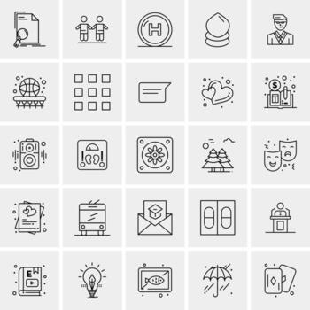 25 iconos de negocios universales vector ilustración de icono creativo para usar en proyectos relacionados con la web y dispositivos móviles