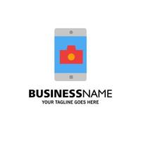 Application Mobile Mobile Application Camera Business Logo Template Flat Color vector