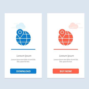 Location Map Globe Internet  Blue and Red Download and Buy Now web Widget Card Template vector