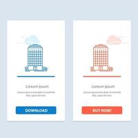 Building Office Tower Space  Blue and Red Download and Buy Now web Widget Card Template vector