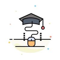 Mouse Graduation Online Education Abstract Flat Color Icon Template vector