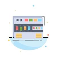 Audio mastering module rackmount sound Flat Color Icon Vector