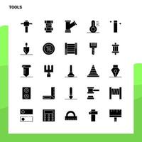 25 Tools Icon set Solid Glyph Icon Vector Illustration Template For Web and Mobile Ideas for business company