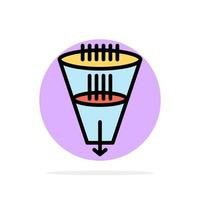Data Filter Filtering Filtration Funnel Abstract Circle Background Flat color Icon vector