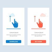 Up Finger Gesture Gestures Hand  Blue and Red Download and Buy Now web Widget Card Template vector