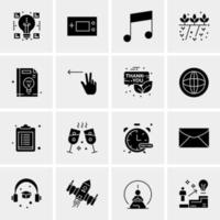 16 iconos universales de negocios vector ilustración de icono creativo para usar en proyectos relacionados con la web y dispositivos móviles