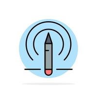 Learning Pencil Education Tools Abstract Circle Background Flat color Icon vector