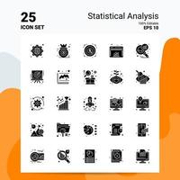 25 Statistical Analysis Icon Set 100 Editable EPS 10 Files Business Logo Concept Ideas Solid Glyph icon design vector